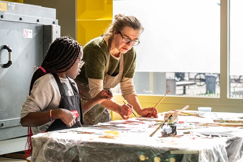 Learning artistic skills and social reflection